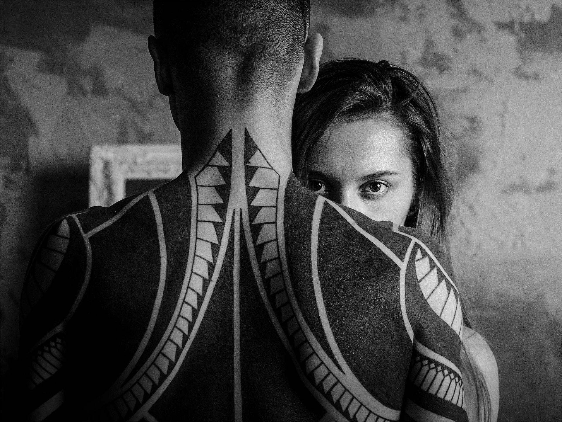 people dark and white